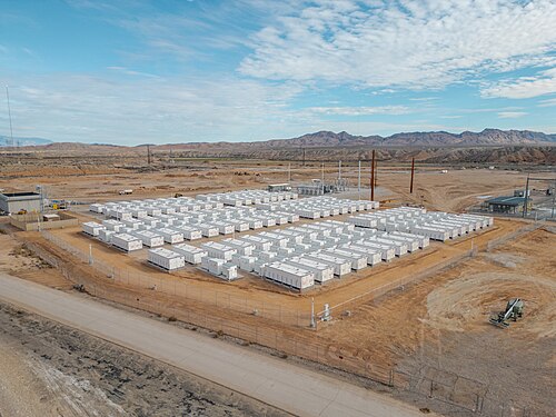 An aerial view of the Reid Gardner battery energy storage facility in Nevada.